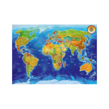 Puzzle Bluebird - Adrian Chesterman: World Geo-Political Map, 1.000 piese (70337-P)