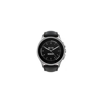Smart Watch Vector Luna 44mm Argintiu Curea Piele Neagra l1-10-016