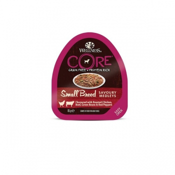 Hrana Umeda Wellness Core Small Breed Savoury, Pui si Vita, 85g