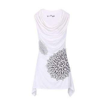 Rochie Desigual Montseny alba cu imprimeu floral