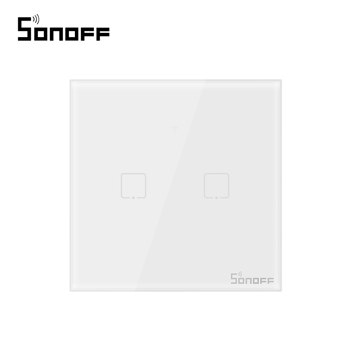 Intrerupator dublu cu touch Sonoff T0EU2C, Wi-Fi