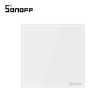 Intrerupator dublu cu touch Sonoff T0EU2C, Wi-Fi