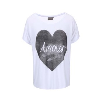 Tricou alb cu imprimeu de inima VERO MODA Didie