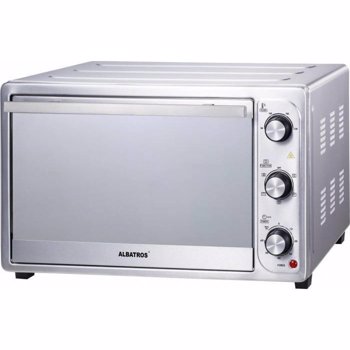 Cuptor electric Albatros A45CRX2, 45 litri, Rotisor, Convectie, 1800 W, 230 de grade, Timer, Geam oglinda, Inox