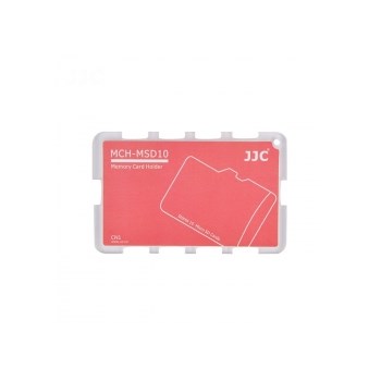 JJC - Cutie pentru carduri de memorie Micro SD, 10 compartimente, rosu