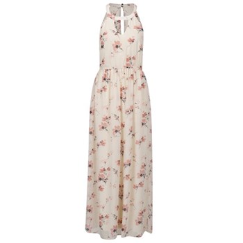 Rochie maxi bej VERO MODA Wilmara cu model floral