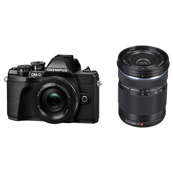 Aparat foto Mirrorless Olympus E-M10 Mark III Pancake Double Zoom 16.1MP Negru + Obiectiv EZ-M 40-150mm F4.0-5.6 R Negru v207074be000