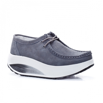 Pantofi casual dama piele naturala gri Bunazi -rl