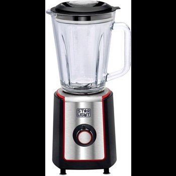 Blender Star-Light BW-500BR, 500W, 1.5l, Vas de sticla, Functie Pulse, Negru/Rosu