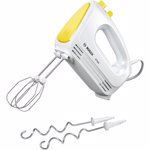 Mixer de mana Bosch MFQ2210Y, 375 W, 4 +1 turbo (Alb/Galben)