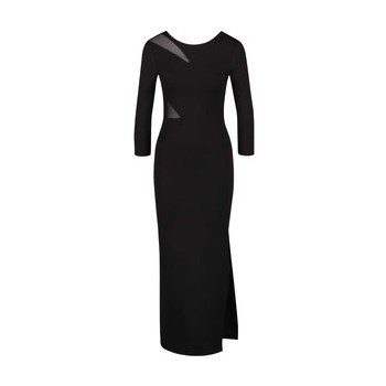 Rochie lunga neagra Miss Selfridge Petites cu detalii transparente