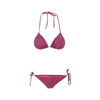 Costum de baie Roxy roz cu dungi