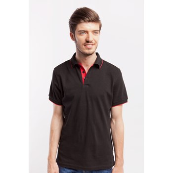 Tricou polo barbati James Nicholson negru-rosu