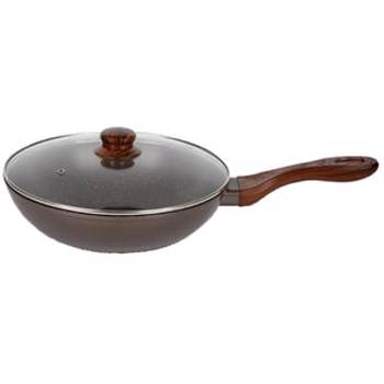 Tigaie Wok MYRIA MY4088 cu capac din sticla, 28cm, maro