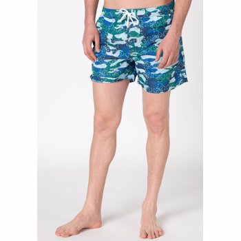 Pantaloni scurti de baie cu imprimeu si buzunare oblice