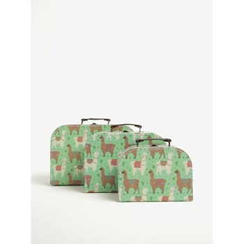 Set de 3 cutii de depozitare verzi cu print - Sass & Belle
