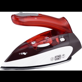 Fier de calcat voiaj Star-Light TSIS-1080WR, 1100W, 0.80l, 18g/min, Talpa ceramica, Protectie supraincalzire, Portabil, Alb/Rosu