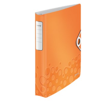 Caiet mecanic, A4, 4 inele DR, inel 30mm, polyfoam, portocaliu metalizat, LEITZ Active WOW SoftClick