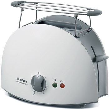 Prajitor de paine Bosch TAT6101, 900 W, 2 felii de paine, Alb/Gri
