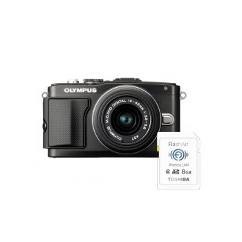 Olympus PEN E-PL5 black +EZ-M1442 II R black + Bonus card wireless 8GB FlashAir
