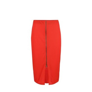 Fusta Dorothy Perkins midi rosie cu fermoar