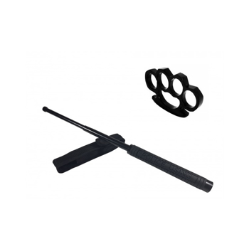 Set baston telescopic Police 49 cm box negru 1 cm grosime