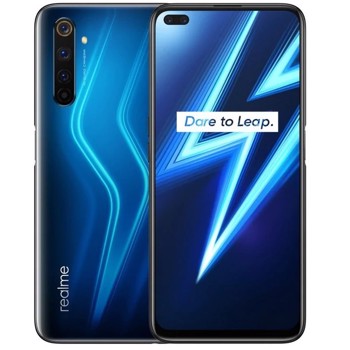 Smartphone Realme 6 Pro, Ecran 90 Hz IPS LCD cu rezolutie FHD+, Snapdragon 720G 2.3 GHz, Octa Core, 128GB, 8GB RAM, Dual SIM, 4G, 6-Camere: 64 mpx + 16 mpx + 12 mpx + 8 mpx + 8 mpx + 2 mpx, Android 10, Lighting Blue