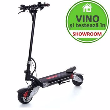 Trotineta electrica ZERO 8x, Baterie 18Ah/52V, Autonomie 65-75 Km, Baterie Li-Ion 52V 18.2Ah, Viteza 55 Km/h, Motor 2 x 800W, Roti pneumatice 8" (Negru)