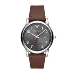 Emporio Armani, Ceas cu o curea de piele, Argintiu