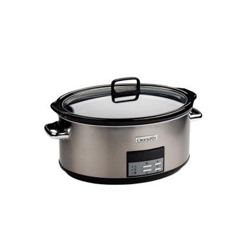 Slow cooker , 7.5L Digital, vas ceramica, capac de sticla, Inox