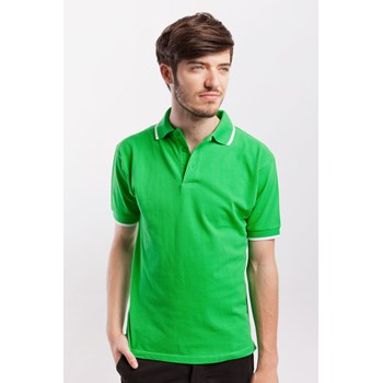 Tricou polo barbati James Nicholson verde-alb