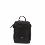 Puma, Geanta crossbody cu logo in relief Portable, Negru