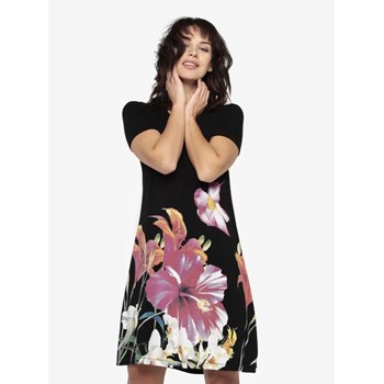 Rochie clos neagra cu print floral Desigual Aristo