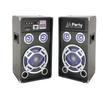 Set 2 boxe karaoke 1 activ + 1 pasiv 10 inch/25cm 400w rms bt/sd/aux karaoke10