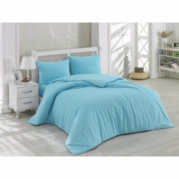Set lenjerie pentru pat dublu Patik, 170PTK2223, Albastru