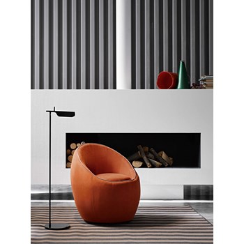 Fotoliu fix tapitat cu stofa Britney Grey, l70xA72xH76 cm