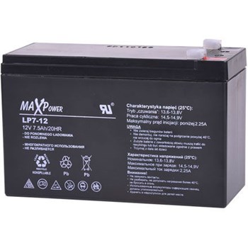 Acumulator stationar SLA MaxPower, 12 V, 7 Ah