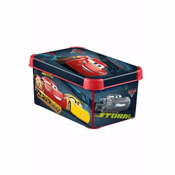 Cutie depozitare S multifunctionala cu capac CURVER, DECO STOCKHOLM model CARS, 7 L, 29.4 x 13.8 x 19.3 cm, plastic, Rosu