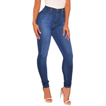 CL677-444 Jeans skinny din denim elastic, cu talie inalta