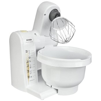 Robot de bucatarie Bosch MUM4655EU cu control electronic, 550W, 4 viteze, brat multifunctional, vas 3,9 litri, blender 1litru, masina tocat carne, razatoare
