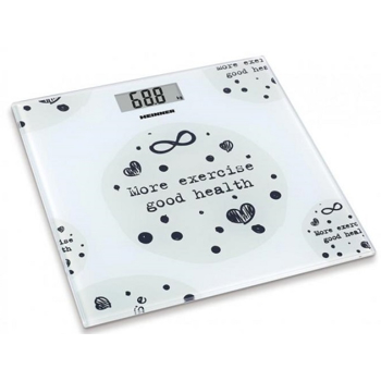 Cantar de persoane Heinner HBS-150MSJ, 150 kg, diviziune 100 g, sticla securizata, alb