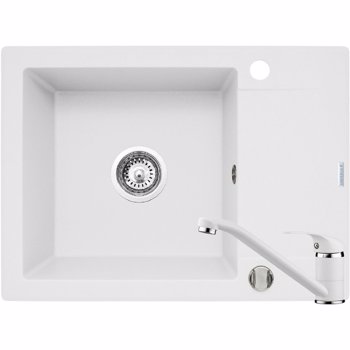 Set Chiuveta Pyramis MINI SMART 1B1D 62x46 + Baterie Snow