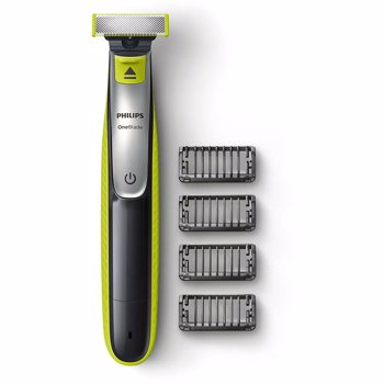 Philips Aparat hibrid pentru barbierit si tuns barba OneBlade QP2530/20, 4 piepteni, acumulatori, negru/verde