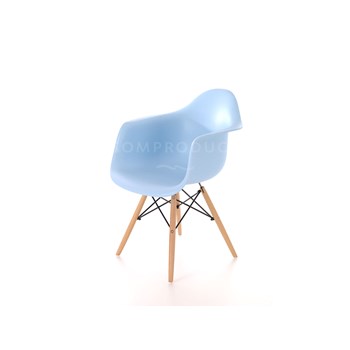 Scaun din plastic cu picioare din lemn Tingo Blue, l62xA46xH83 cm