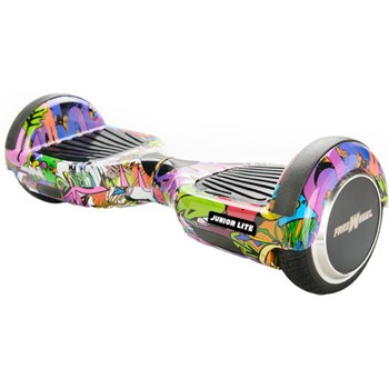 Scooter Electric FreeWheel Junior Lite Graffiti Mov, Autonomie 12 Km, Putere motoare 400W (2*200W)