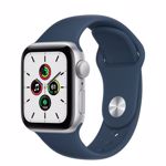 Smartwatch Apple Watch SE V2 GPS, Retina LTPO OLED Capacitive touchscreen 1.57", Bluetooth, Wi-Fi, Bratara Silicon 44mm, Carcasa Aluminiu, Rezistent la apa (Albastru)