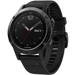 Ceas smartwatch Fenix 5 Sapphire, HR, GPS, Black Sapphire
