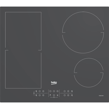 Plita incorporabila Beko HII64200FMTZG, Inductie, 4 zone de gatit, Booster, Touch control, 60 cm, Sticla Gri