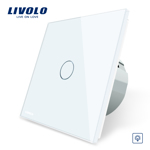 Intrerupator cu variator Livolo, din sticla, cu touch, Roz