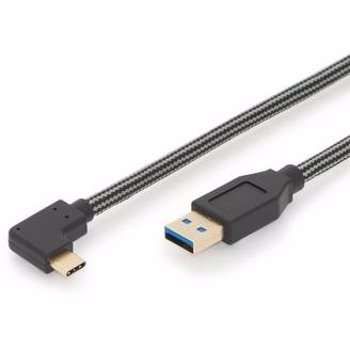EDNET Cable USB 3.1 Gen.2 SuperSpeed+ 10Gbps Type USB C 90°/A M/M angled black 1m